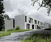 A fragment of a residential development in Tbilisi, on the visualization of a townhouse