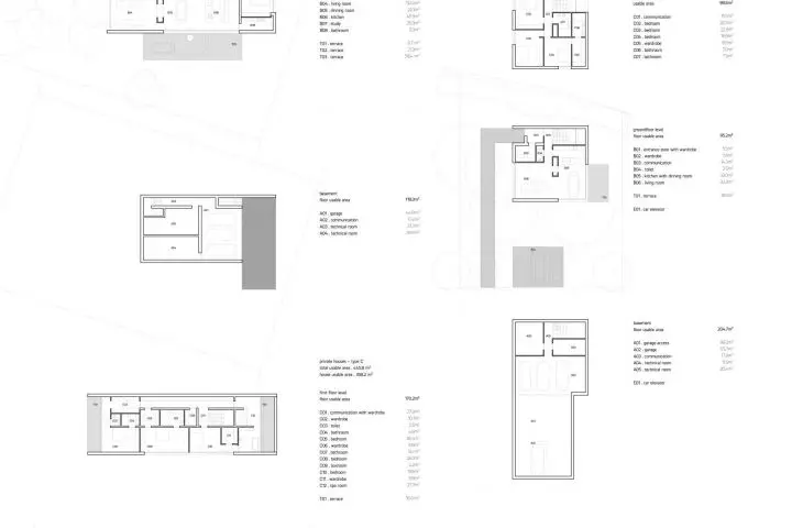 projections of private homes and maintenance offices