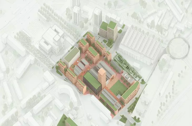 Aksonometria nowego centrum Dąbrowy Górniczej