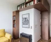 The bathroom was enclosed with a special cabinet
