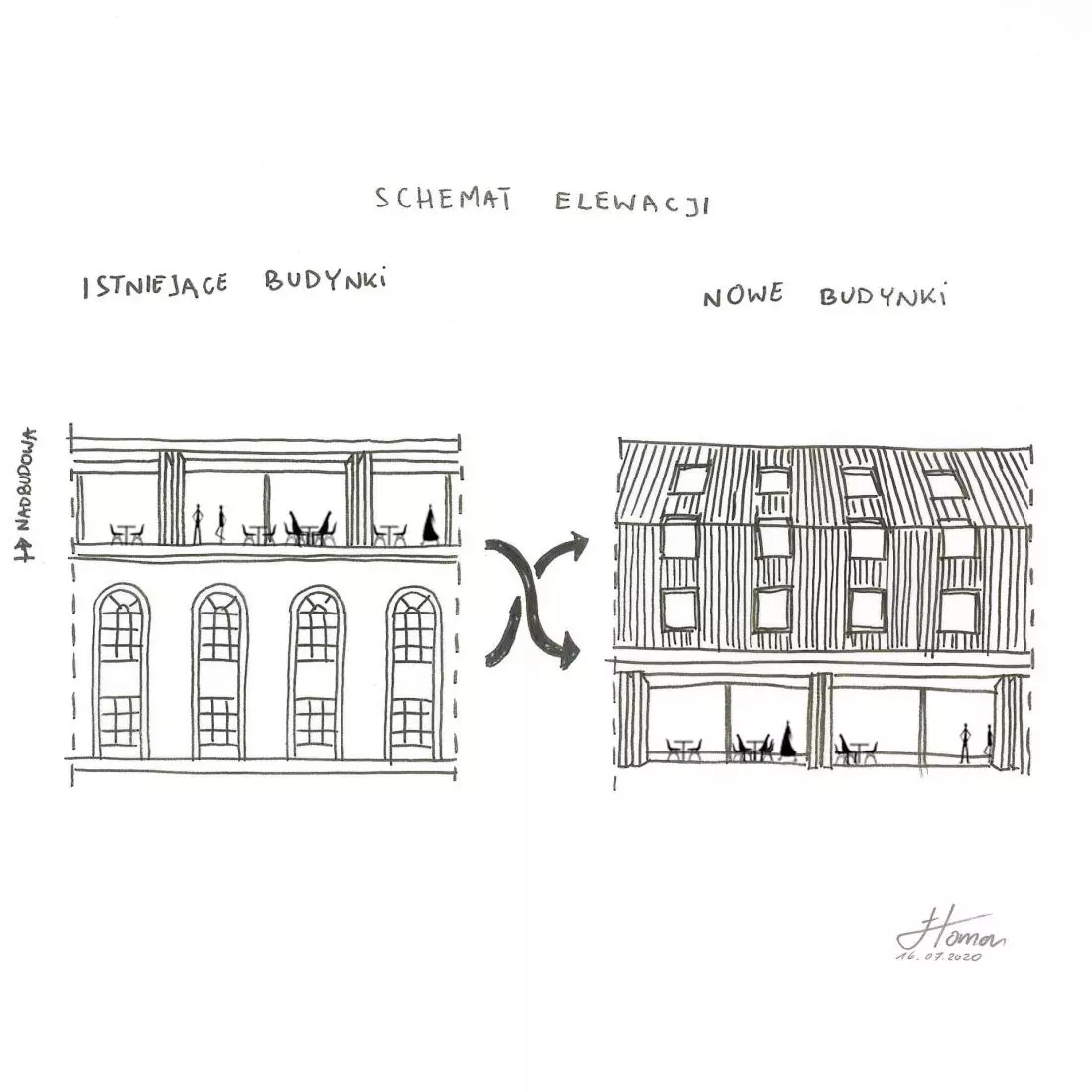 szkic, schemat
elewacji