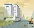 The body fits in with the aesthetics of the district