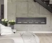 Fireplace under the stairs