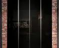 Dark glass doors