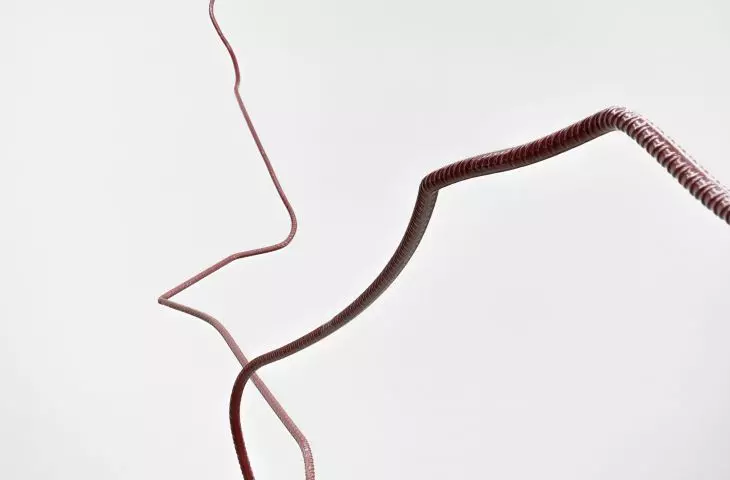 „Pręt żebrowany 20”, 2017, malowana stal, wystawa Structural Exercises, Hauser & Wirth, Londyn, 2017