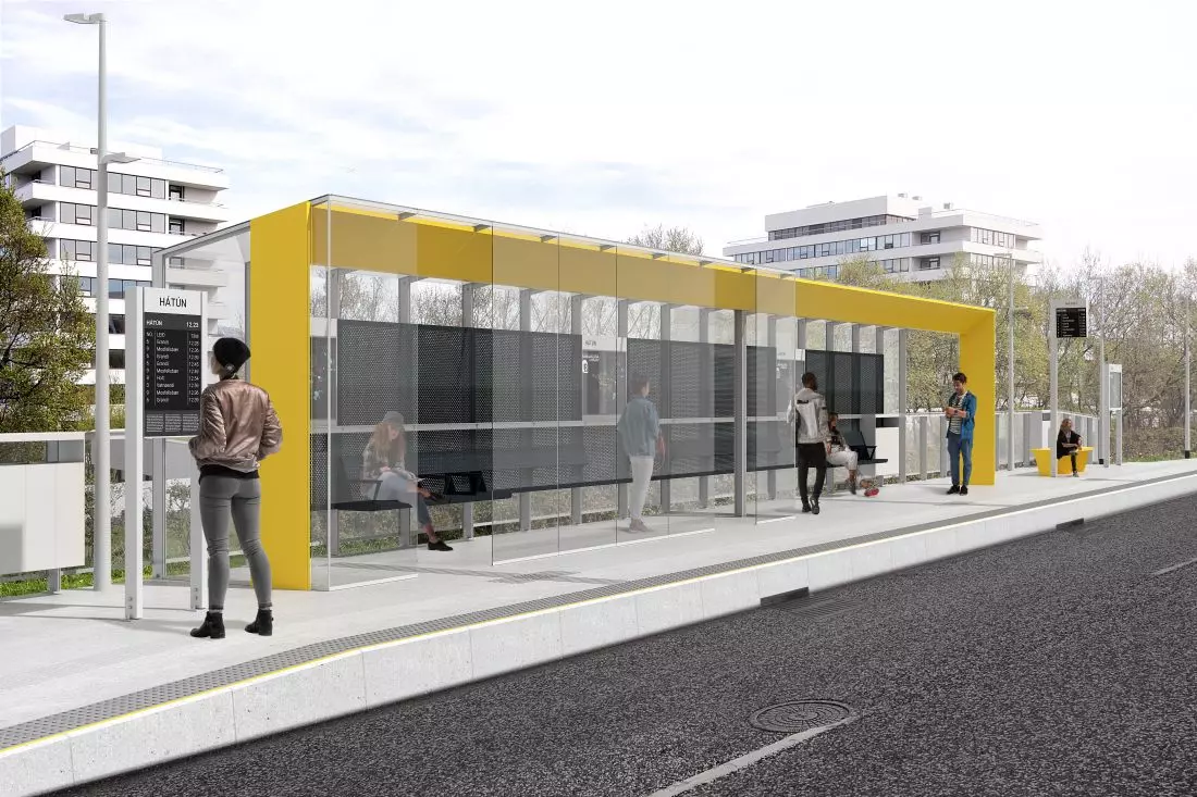 Wizualizacja jednego
z przystanków autobusowych