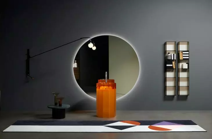 Vitreo orange washbasin in the arrangement