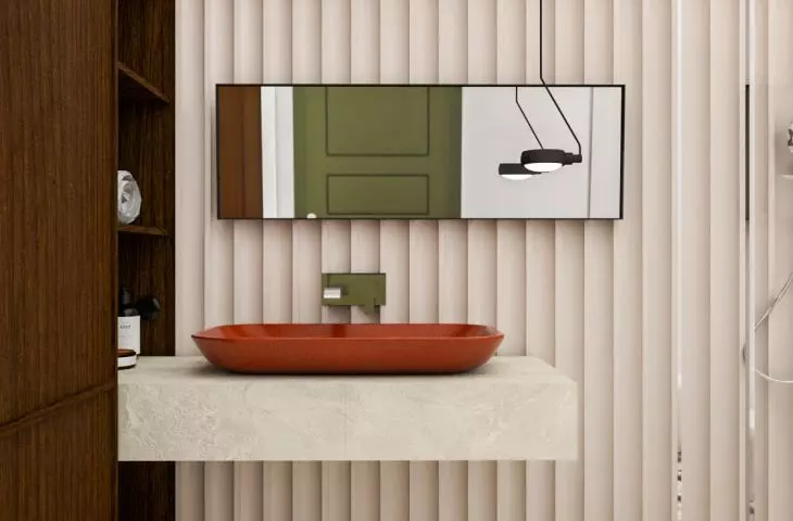 Retro color scheme in the bathroom