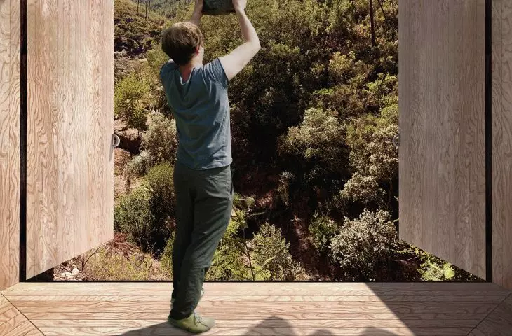 Interior of the meditation cabin