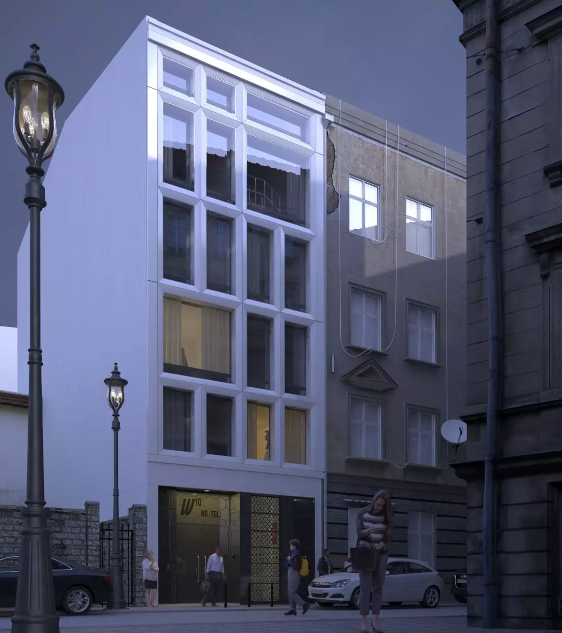 Hotel W10, bryła
budynku