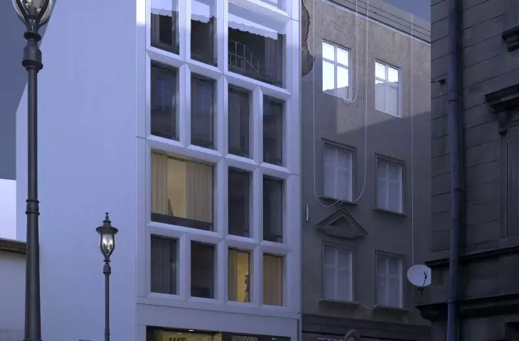 W10 hotel, white building block