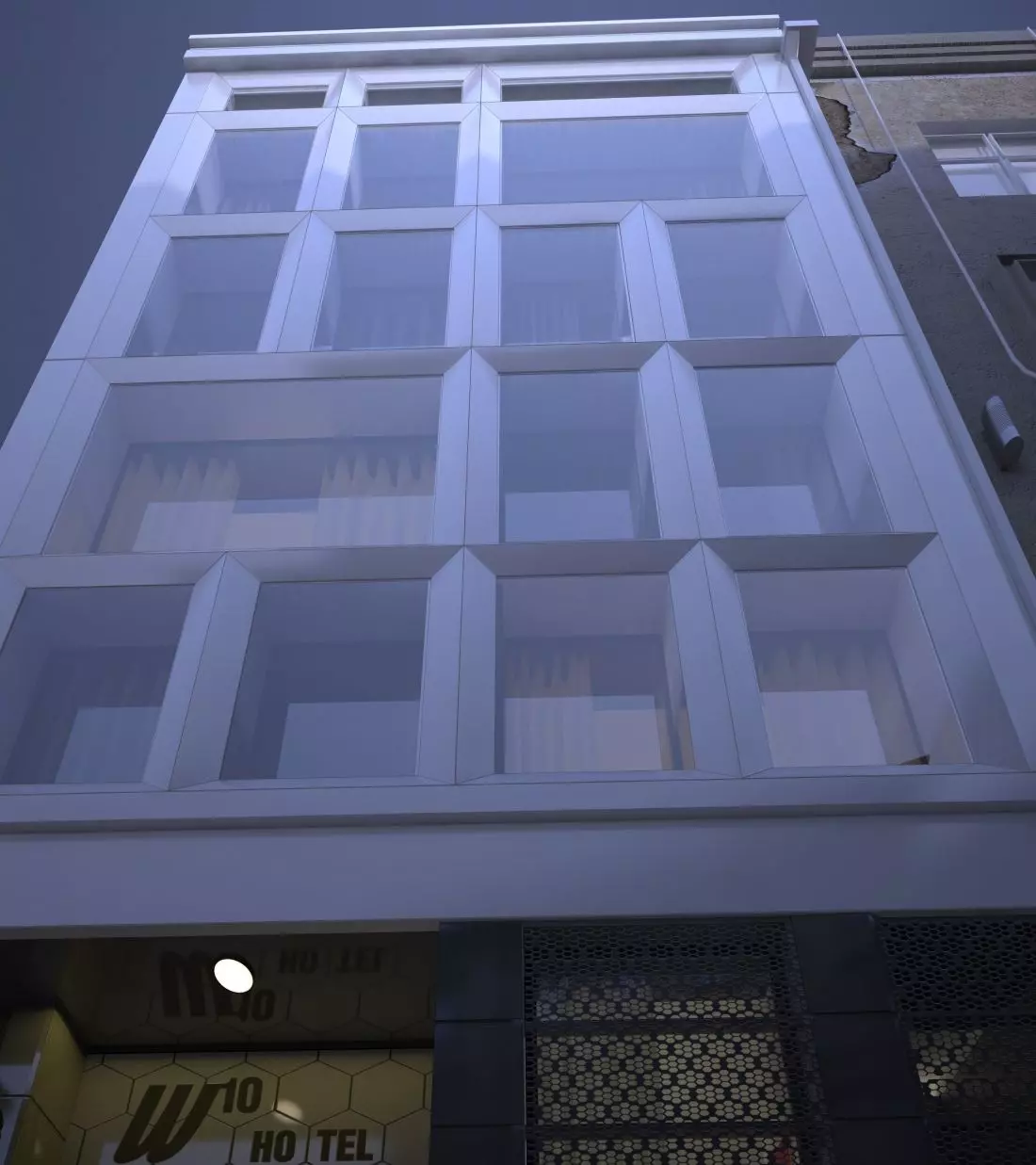 Jasna elewacja hotelu
W10