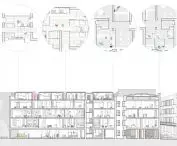Longitudinal cross-section of a Lodz townhouse