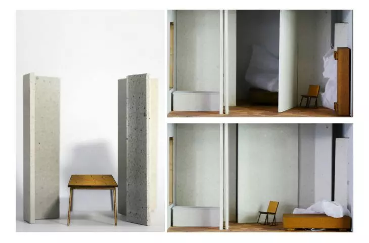 Fragment of one of the apartments, 1:33 scale model