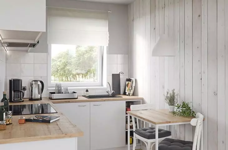 Wooden panels in the kitchen