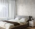 Wooden panels behind the bed