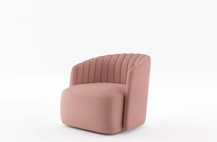 Armchair in coral color