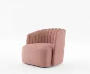 Armchair in coral color