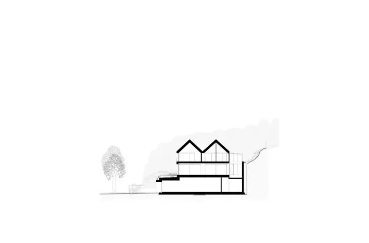 House on the boulevard, cross-section