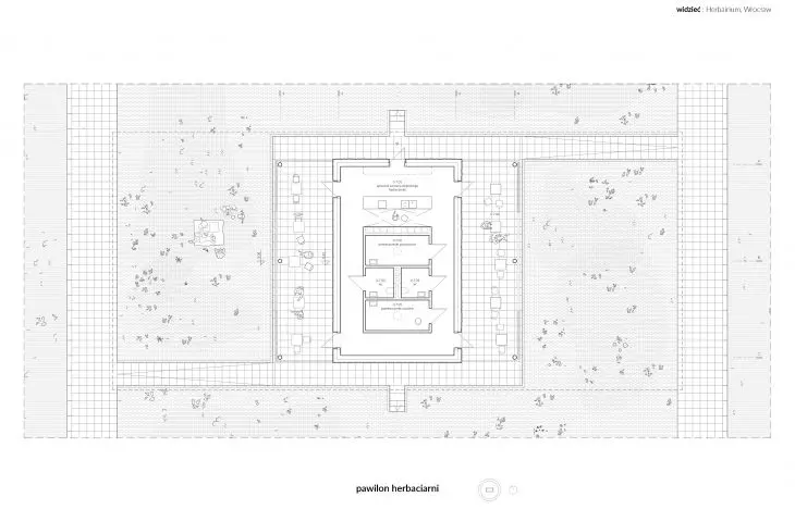 Tea house pavilion, projection