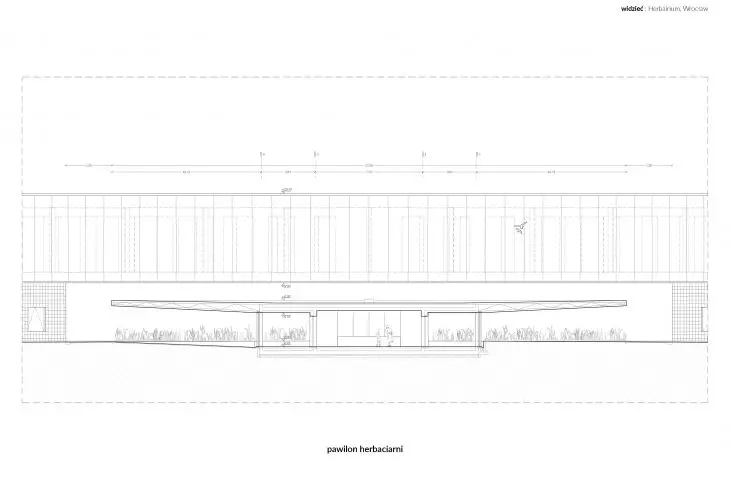 Tea house pavilion, cross section