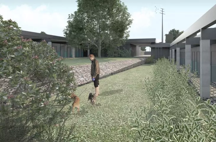 Shelter for homeless animals, inner courtyard