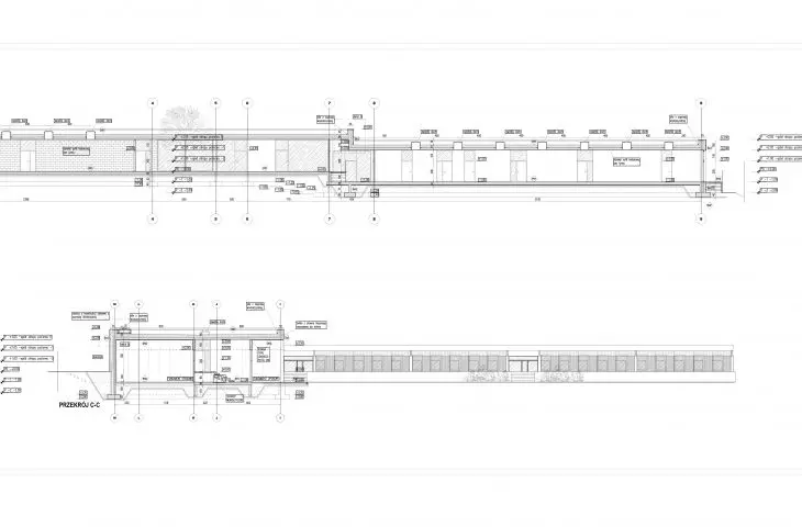 Cross sections of the shelter in Szczecin