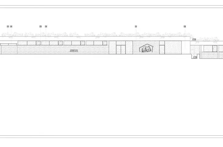 South elevation of the hostel