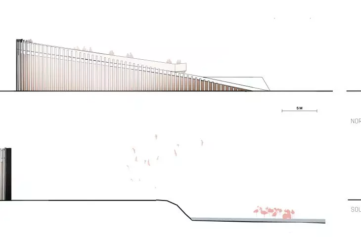 Flamingo Observation Center, facade