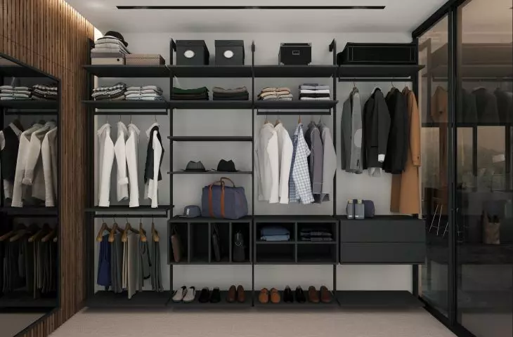 Elegant simplicity of boutique closet
