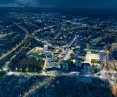 Nowe centrum Dąbrowy Górniczej widok w nocy