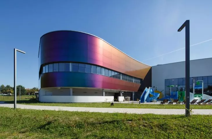 Water Park Tychy, modern facade 