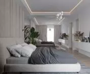 Bedroom maintained in light color tones