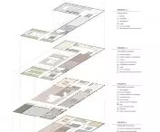 Axonometric diagram and functions of the school