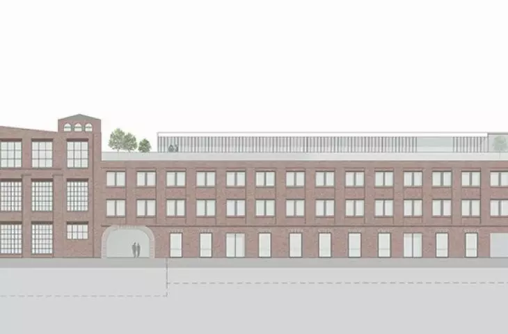 Western elevation of the foundation