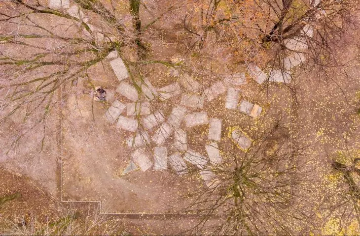 Park Pamięci, widok z lotu ptaka