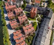 osiedle Riverview w Gdańsku, widok z lotu ptaka
