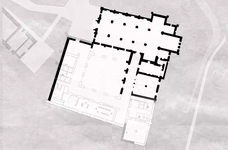 Projekt centrum rekolekcyjnego w Sulejowie, rzut parteru