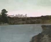 Widok na opactwo od strony Pilicy