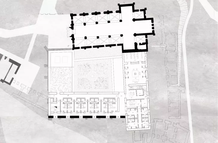 Projekt centrum rekolekcyjnego w Sulejowie, rzut piętra
