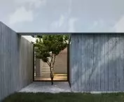 Dom K01, patio z drzewem