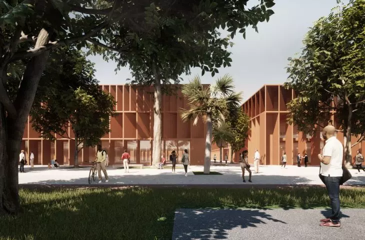 in each section, adequate plots of land are guaranteed for a variety of service developments