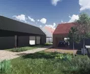 wizualizacja, widok od strony ogrodu