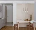 Interior of the apartment, dining room and kitchen