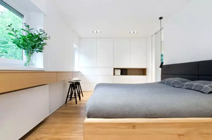 bedroom maintained in bright colors