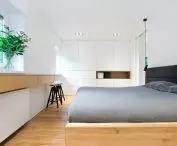 bedroom maintained in bright colors