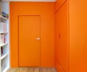 orange walls in the children's room