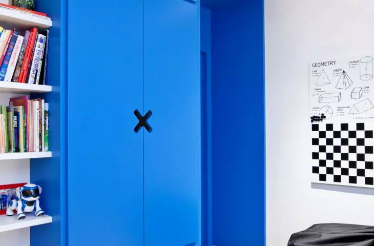 blue closet in the children's room