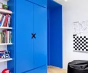 blue closet in the children's room
