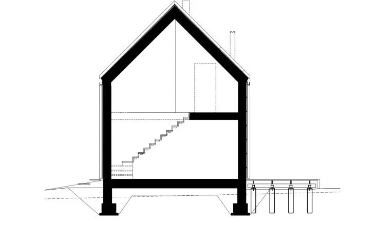 House in Kamierowskie Piecery, cross-section